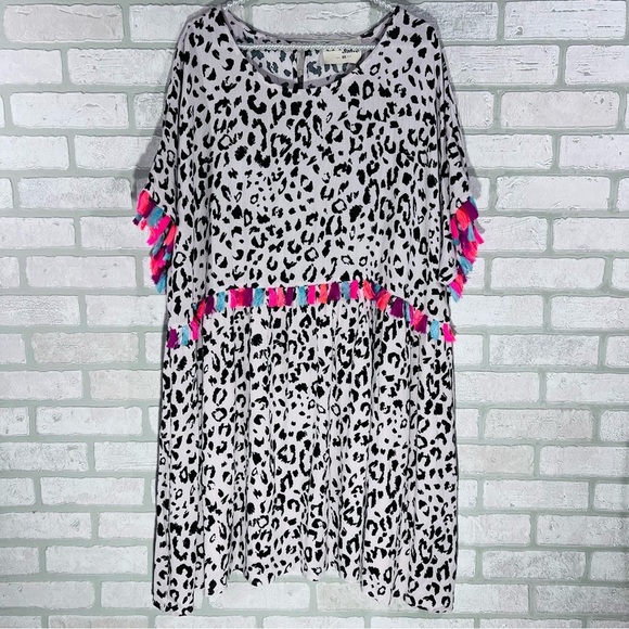 Savanna Jane Plus Size Stepping Ahead Leopard Print Short Sleeve Dress Size 3X - Picture 3 of 9